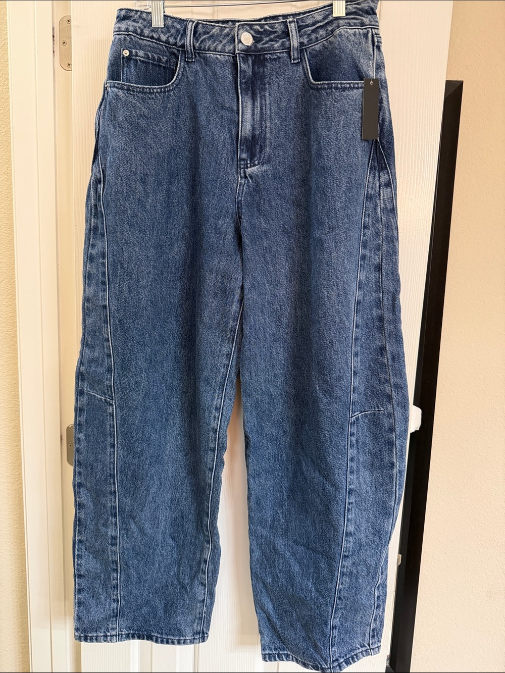 WEWOREWHAT Midrise Barrel Jeans . NEW with Tags !